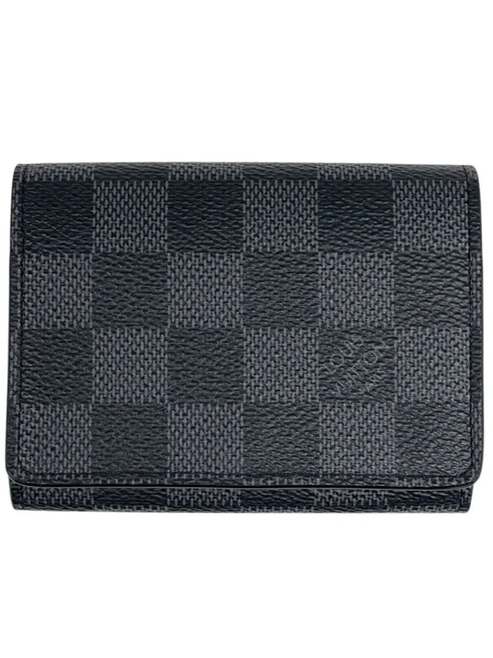 Louis Vuitton Envelope Business Card Holder Case Damier Graphite Black